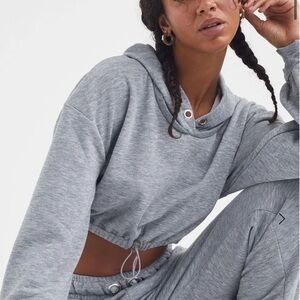 For Love And Lemons Grey Cropped Sweatshirt Size Medium